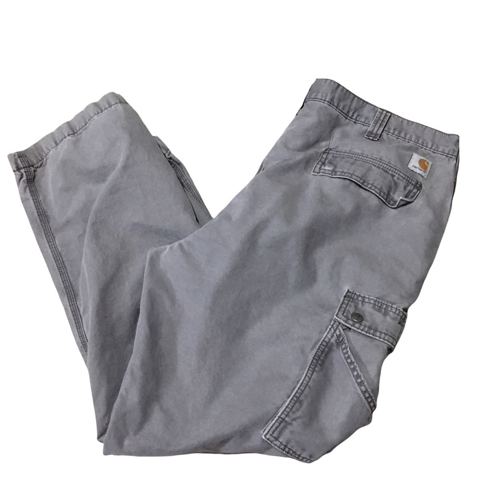 Men's Gray Relaxed Fit Cargo Pants